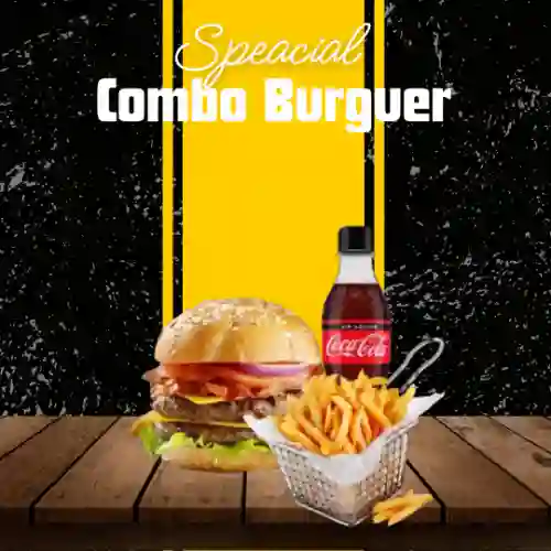 Hamburguesa Doble + Papas + Coca Cola