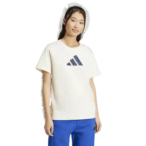 Adidas Camiseta Manga Corta Lifestyle de Mujer Blanco Talla L