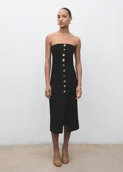 Vestido Dali Negro Talla M Mujer Mango