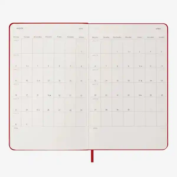 Moleskine Agenda Diaria Rojo Grande Sc 2026