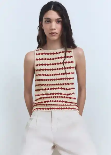 Top Nati Rojo Talla S Mujer Mango
