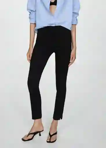 Pantalón Cola Negro Talla 38 Mujer Mango