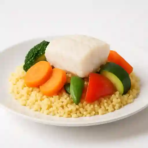 Cuscús con Pescado Blanco y Verduras