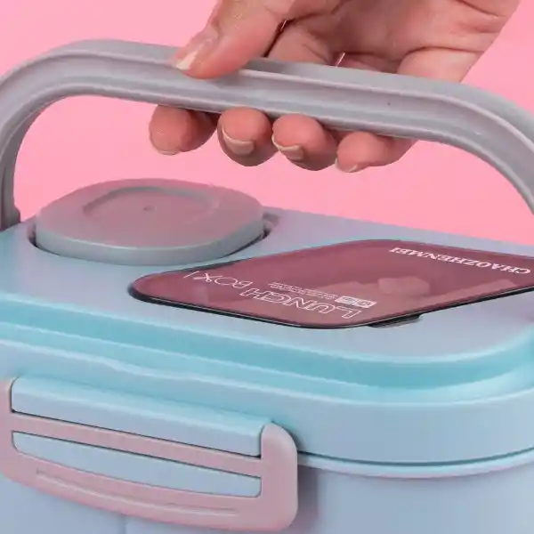 Contenedor Para Alimentos de Doble Capa Con Asas Azul Miniso