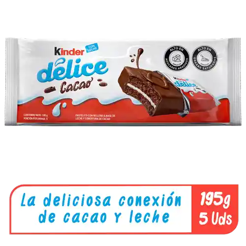 Kinder Ponqué de Cacao Delice con Relleno de Leche