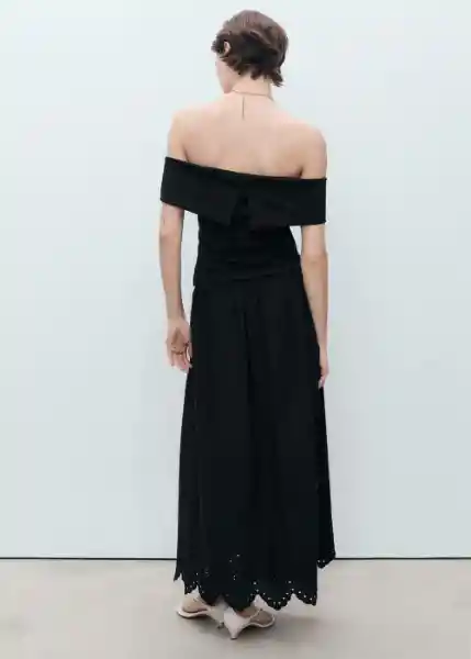 Falda Claus Negro Talla 38 Mujer Mango