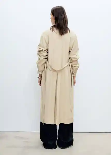Abrigo Trench Taxi Piedra Talla XS Mujer Mango