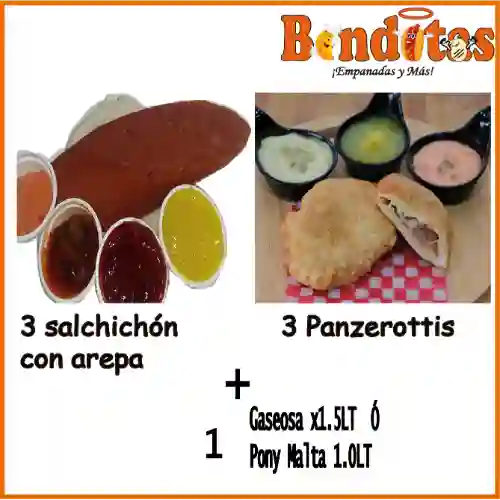 Combo X3 Salchichones + Panzerotti + Bebida