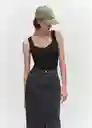 Top Rayo Negro Talla M Mujer Mango