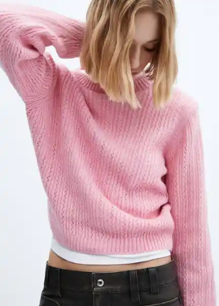 Jersey Piqueton Rosa Talla M Mujer Mango