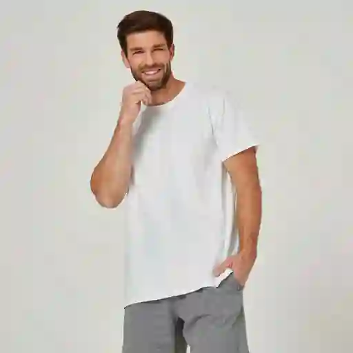 Domyos Camiseta Regular Fitness Sportee Hombre Blanco Talla XL