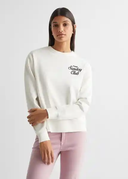 Sudadera Sunday Niñas Off White Talla 19 Mango