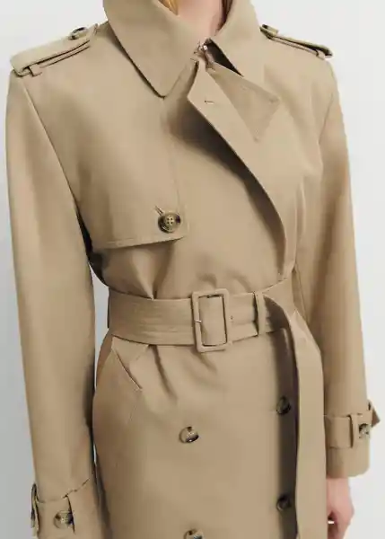 Gabardina Trench Eiffel Beige Talla M Mujer Mango