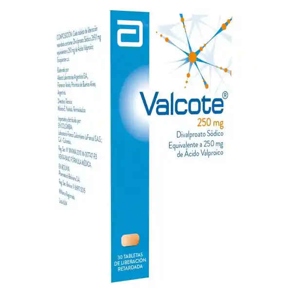 Valcote Anticonvulsivo (250 mg) 30 Tabletas