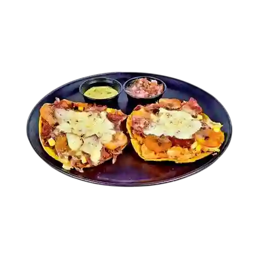 Tostadas Pollo-Camarones