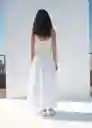 Falda Blanca Blanco Talla 38 Mujer Mango