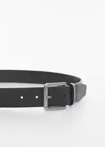Cinturón Bolonia Negro Talla 91 Hombre Mango