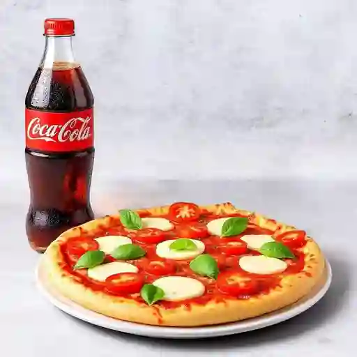 Combo pizza tomate albahaca + bebida