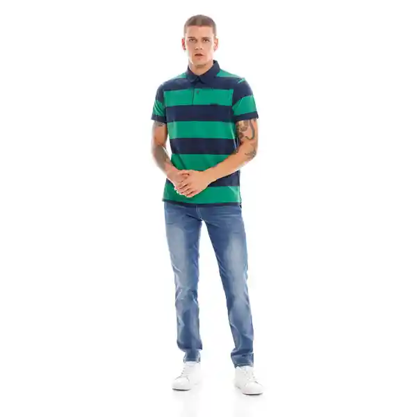 Superdry Camiseta Polo Academy Stripe Verde Rayas Negras XL