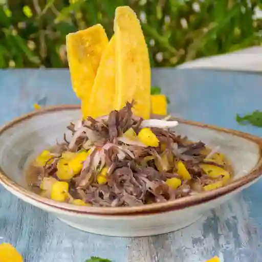 Ceviche de ropa vieja agridulce