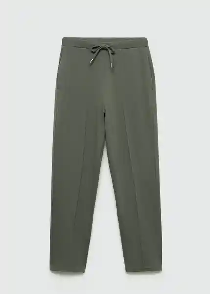 Pantalón Pique Khaki Talla M Mujer Mango