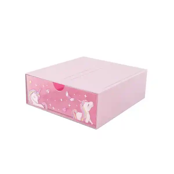 Organizador de Plástico Apilable Serie Unicornio L Rosa Miniso