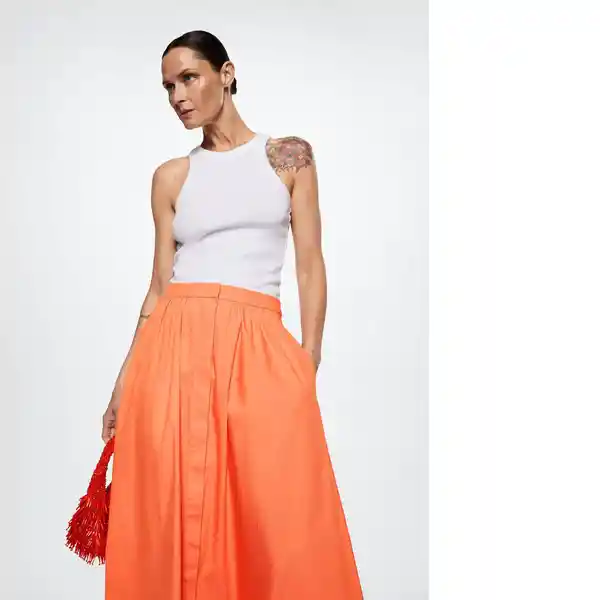 Falda Milane Mandarina Talla Xs Mujer Mango