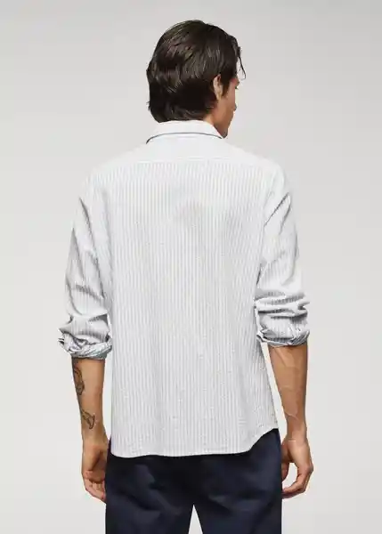 Camisa Arenal Blanco Talla L Hombre Mango