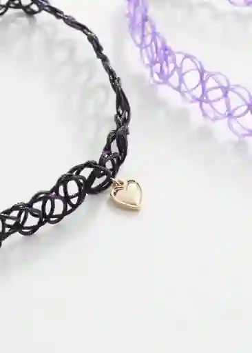 Pack Collar Cheart Lila Talla 99 Niñas Mango