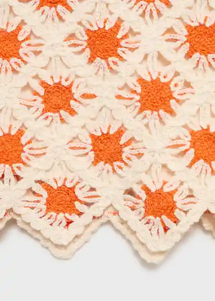 Falda Camerón Naranja Talla M Mujer Mango