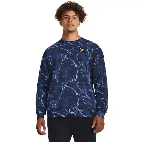 Under Armour Buzo Sudadera Rival Fleece Crew Hombre Azul T-M