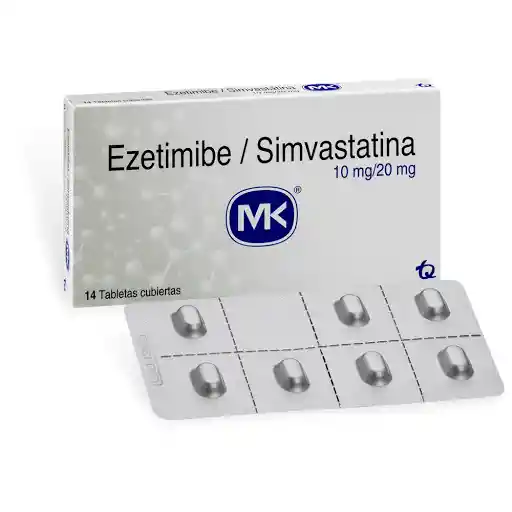 Mk Ezetimibe/Simvastatina (10 mg/20 mg) 14 Tabletas