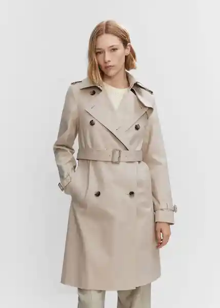 Gabardina Trench Polana Piedra Talla S Mujer Mango