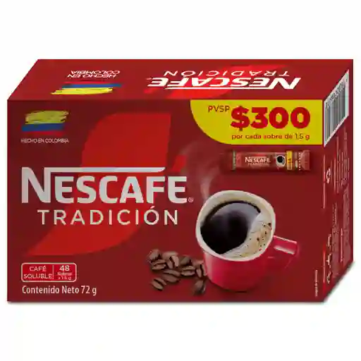 Café instantáneo NESCAFÉ Tradición 48 sobres x 72g