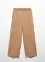 Pantalón Buckle Camel Talla 38 Mujer Mango