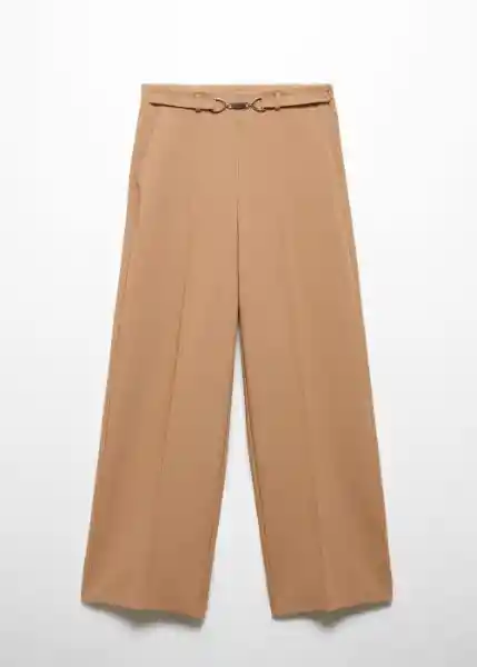 Pantalón Buckle Camel Talla 38 Mujer Mango