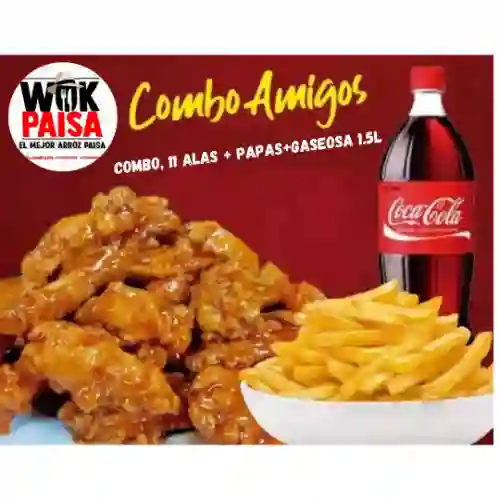 Combo, 11 Alitas + Papas + Gaseosa 1.5 L