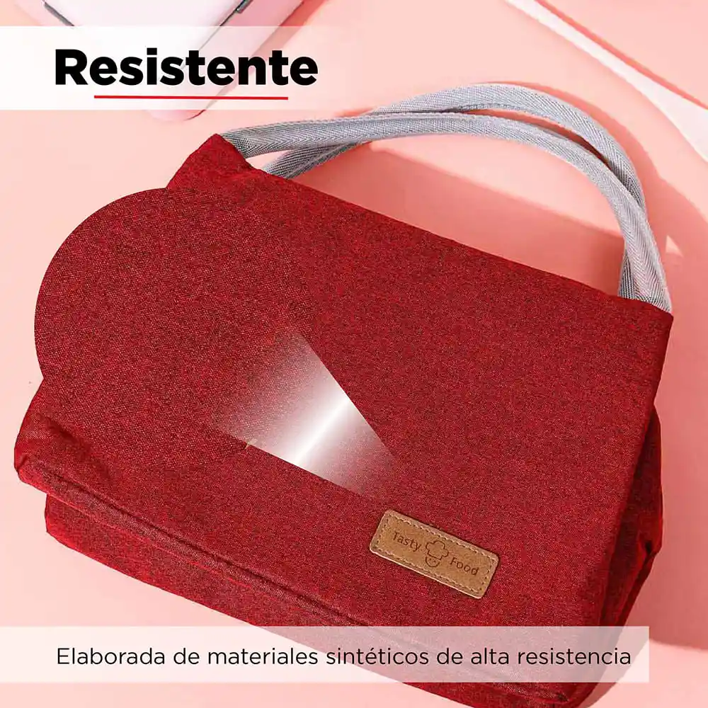 Miniso Lonchera de Color Sólido de Gran Capacidad Rojo