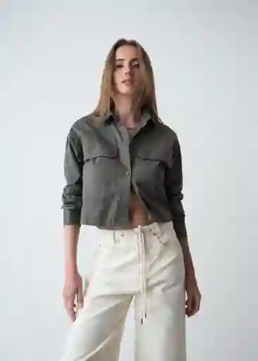 Camisa Amaranta Mujer Gris Cable Talla L 419g319 Naf Naf