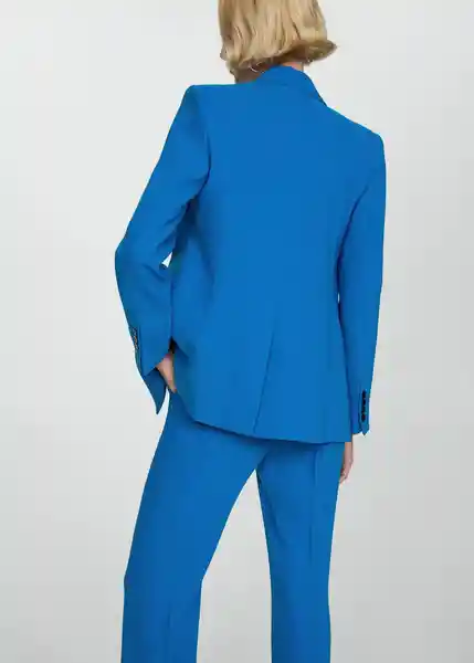 Blazer Iguana Azul Talla M Mujer Mango