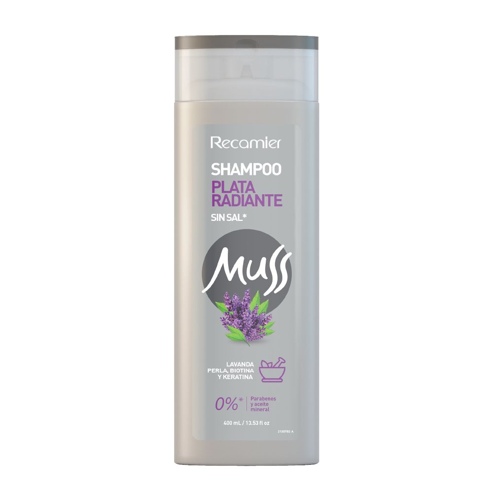 Muss Shampoo Plata Radiante sin Sal 400 ml