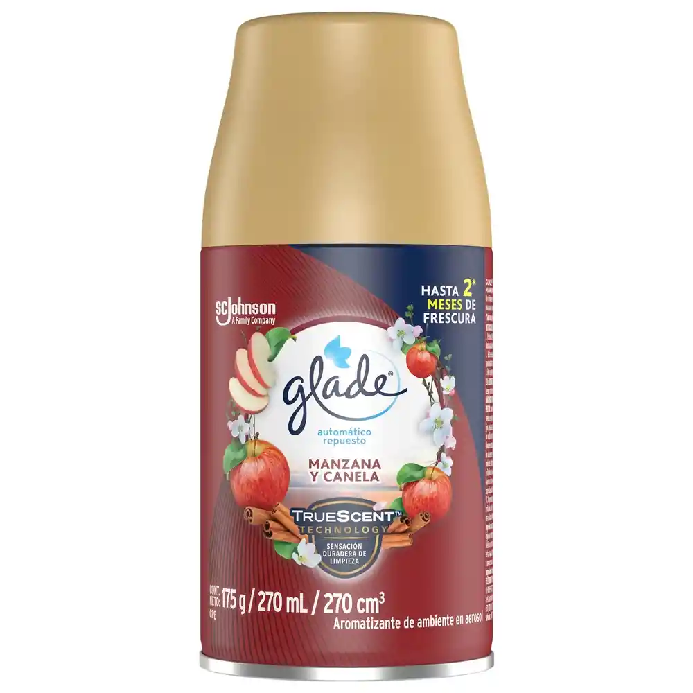 Glade Ambientador Automático en Aerosol Repuesto Manzana y Canela 175 g