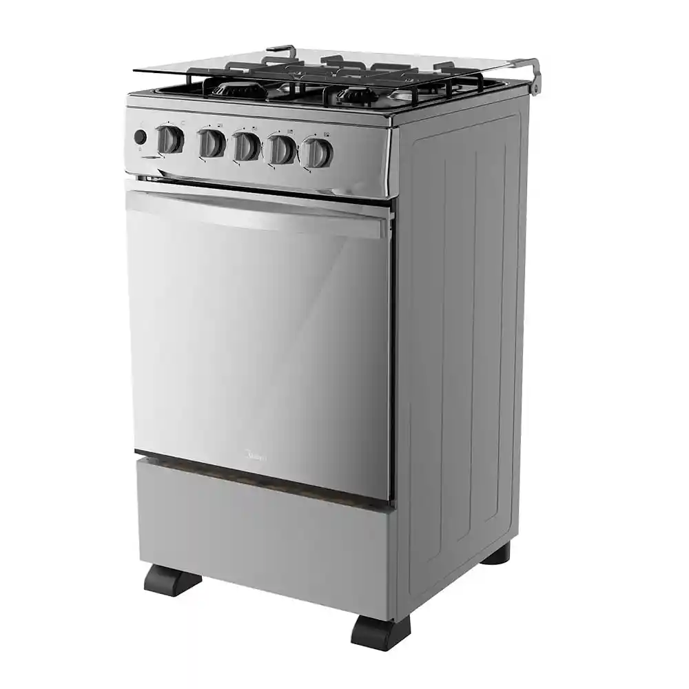 Estufa Piso Midea 4puest Mgs20fs1lfawms Inox Grill