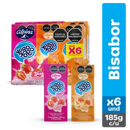 Yogo Yogo Pack Alimento Lácteo Sabor Fresa y Melocotón