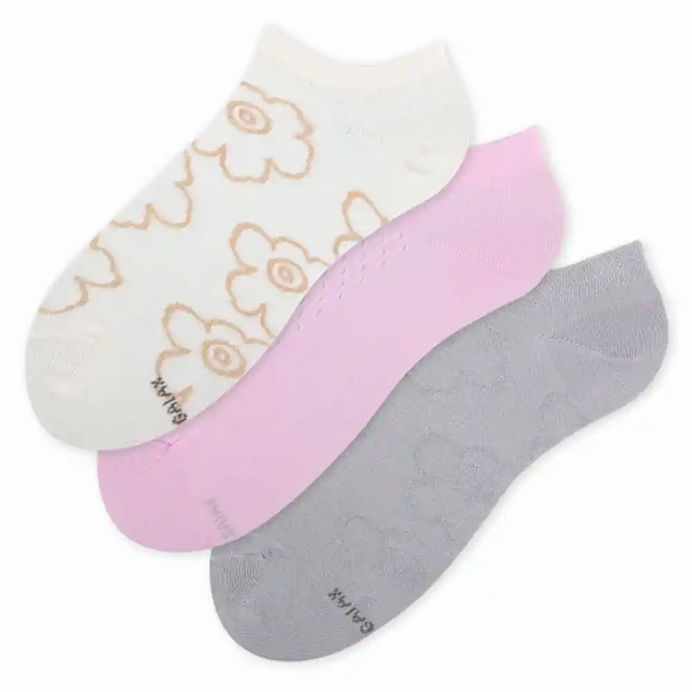 Medias Casuales Tobilleras Femenino Fucsia X3 Galax Talla 9-11