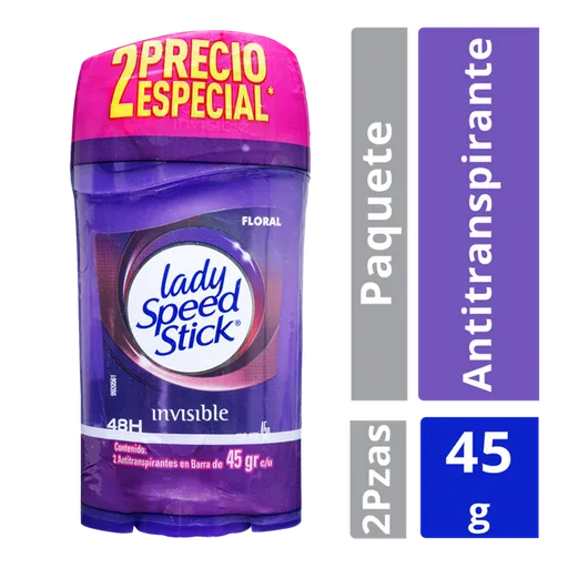 Lady Speed Stick Desodorante Mujer Barra Invisible Floral 45 g