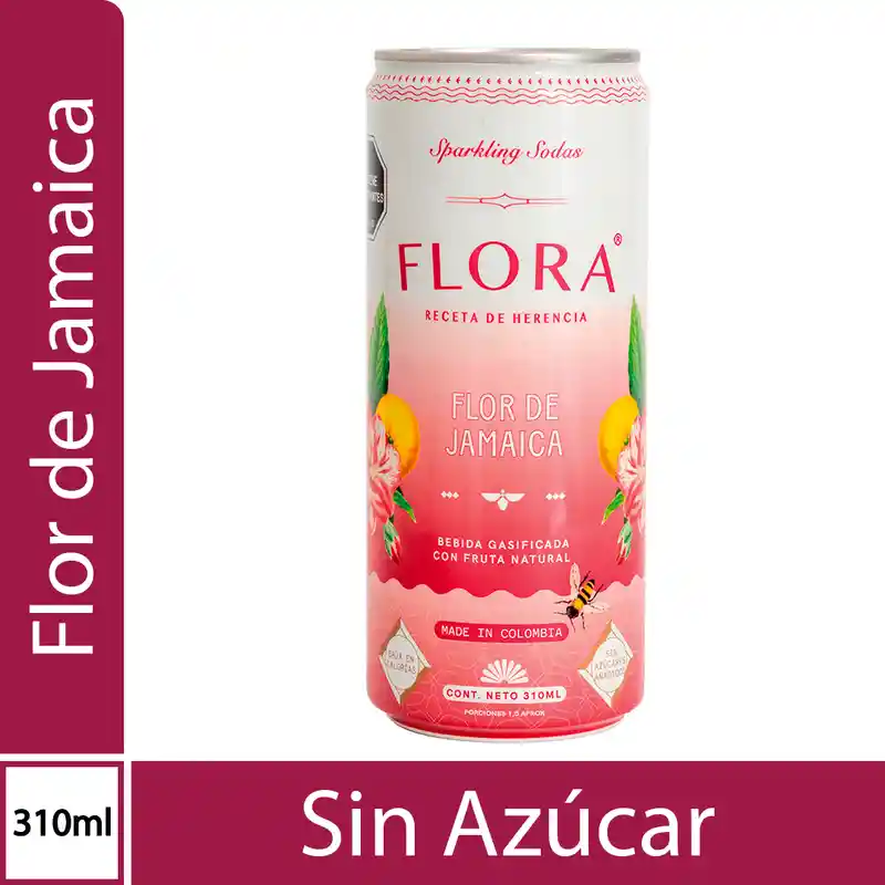 Sodas Flora Bebida Con Sabor Flor de Jamaica Limón