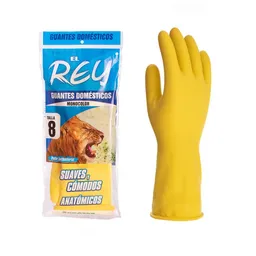 El Rey Guantes Domésticos Monocolor Anatómicos Talla 8