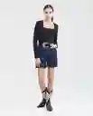 Camiseta Squareneck Negro Noche Ultra Oscuro T. XS Chevignon