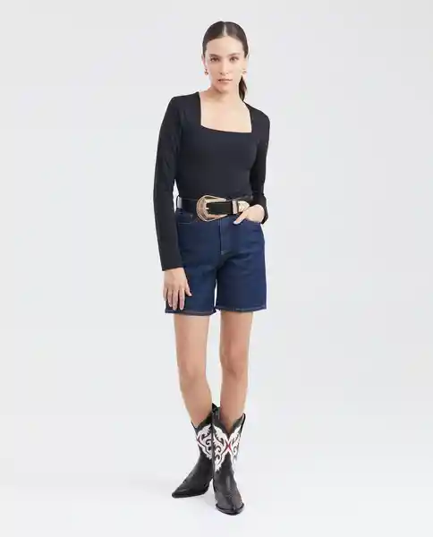 Camiseta Squareneck Negro Noche Ultra Oscuro T. XS Chevignon